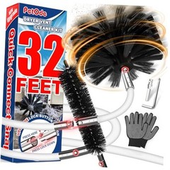 32 Feet Dryer Vent Cleaner Kit, Enhanced Flexible Quick Snap Brush with 32FEET