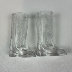 Wedding Toasting Set: 2 Gold Heart Champagne Flutes + Cake Topper + Boot Shots