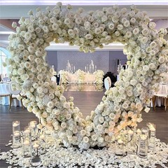 Heart Shape Wedding Arch Backdrop Stand Dual Layer Arbor Frame Banquets Holiday