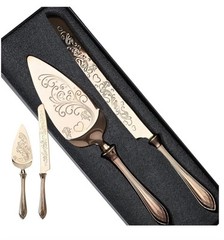 Rose Gold Cake Knife Server Set Deluxe Stainless Steel Cutter (T3)