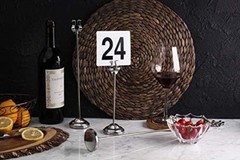 Durable 1-25 Table Numbers – 4″ x 4″ Double-Sided for Restaurant & Banquet Use