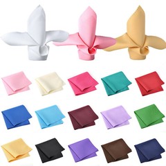 50pcs Linen Napkins Polyester Handkerchief Cloth Diner Wedding Party 30cm x 30cm