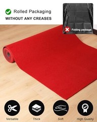 450GSM Extra Thick Red Carpet Runner for Party & Events, 3ft x 10ft Heavy Duty