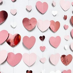 Rose Gold Party Decorations Dusty Pink Heart Garland Blush Pink Rose Gold Pink