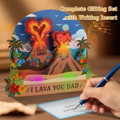 Musical Father’s Day Card – I Lava You 3D Pop Up Fathers Day Card with Lights…