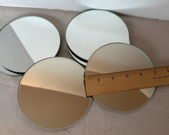 Lot of 6 Glass 5″ Beveled Mirror Round Mirror Wedding Party Event Prop Display