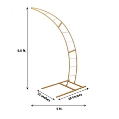7 ft GOLD Half Crescent Moon Floral Display Frame Arch BACKDROP STAND Party