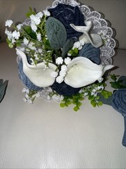 Forever Denim Rose Bridal Bouquet Corsage Boutonnière Wedding Anniversary
