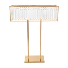 2pcs Crystal Flower Stand Rectangular Wedding Gold Centerpieces Stand 90*70cm