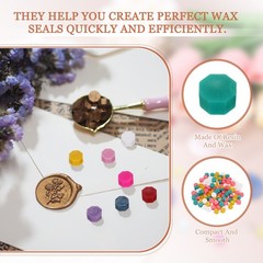 4Pcs Wax Seal Beads Hexagon Sealing Beads Kit Pink Red/Green/Cream/Yellow