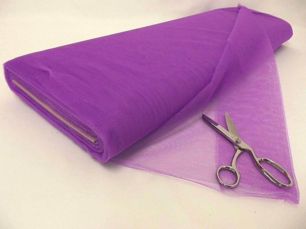 Dress Net 100% Polyester Tulle Fabric Material – PURPLE