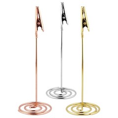3Pcs Reusable Metal Picture Holders for Tables Assorted Color Clip Stands