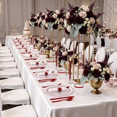 Ciaell 350PC Red Plastic Plates Set for 50 Guests – Dinnerware & Cups