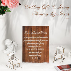 5 Pcs Memorial Table Sign for Wedding Memorial Chair Sign Wooden Wedding Table P