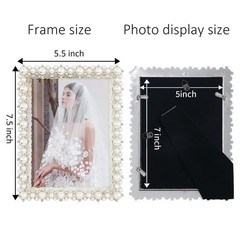 DIKAR 5×7 picture frame with Pearls for Wedding Gifts, Wedding Picture Frame …