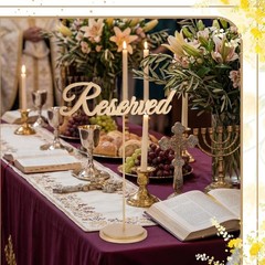 12 Pack Bulk 9×2.5 Inch Gold Wooden Reserved Seating Standing Table Signs