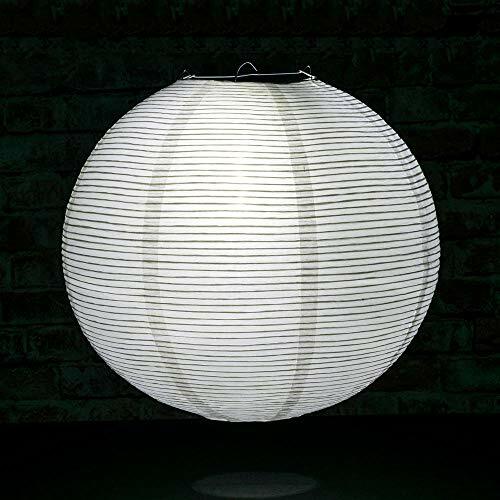Quasimoon 16″ White Fine Line Premium Even Ribbing Paper Lantern, Extra Sturd…