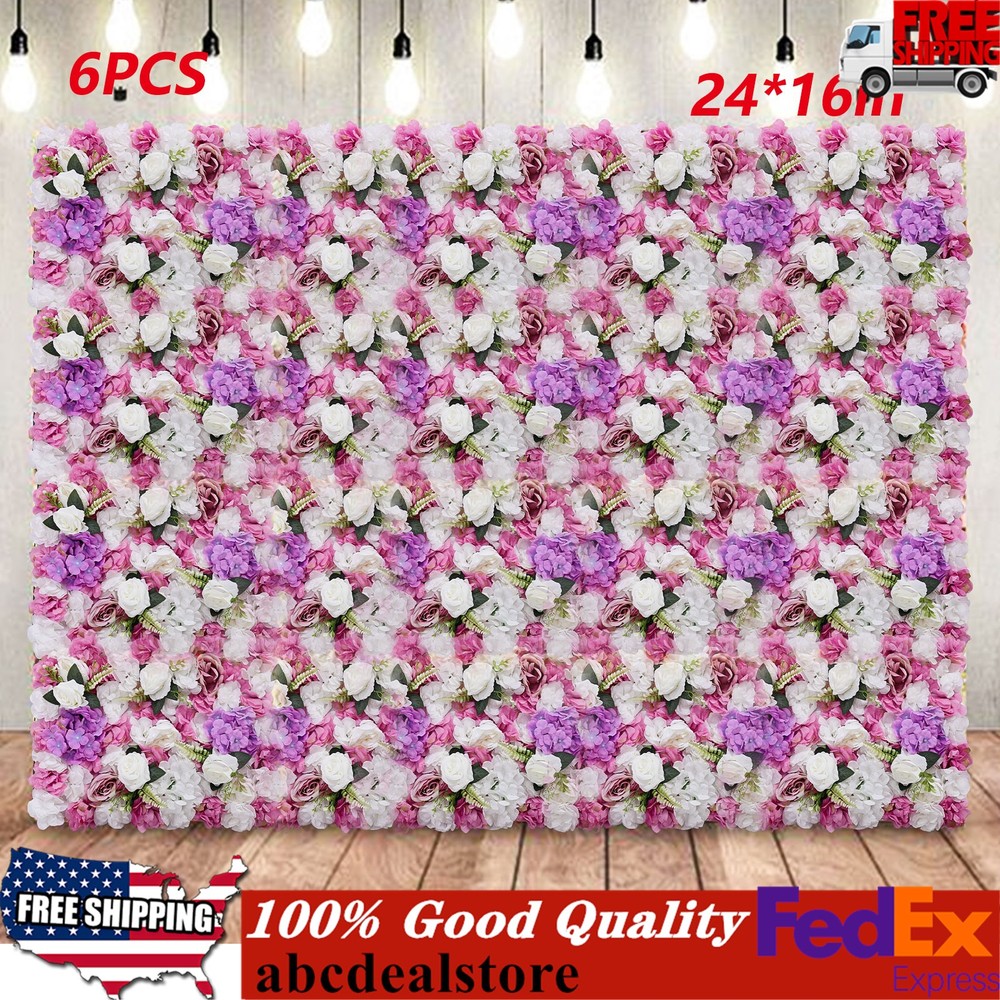 6 Pcs Artificial Hydrangea Flower Wall Panel For Wedding Party Backdrop 60X40CM