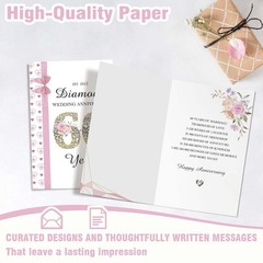 60th Wedding Anniversary Card, Diamond Anniversary Card for Husband Wife, 60 …