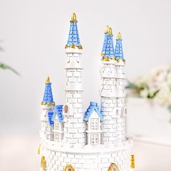 8.5″ White Blue Princess Castle Cake Topper Figurine Birthday Party Decorations