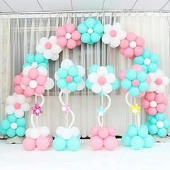 AKOAK 50 Pieces Flower Shaped Balloon Clip 6-6.5 cm /2.3-2.56 inches, White