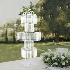 43.3in 6.5kg Round Flower Stand Desktop for Wedding Reception/Party/Home Decor