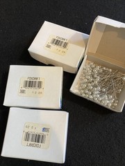 Corsage Pins Vtg. 4 box Wedding Boutique Pins Faux Pearl NOS