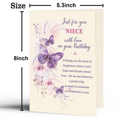 Niece Birthday Card Gift, Happy Birthday Card for Niece, Adult Birthday Gift …