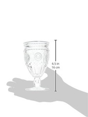 Weddingstar Vintage Inspired Pressed Glass Goblet, Clear