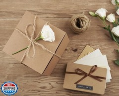 MESHA 6x6x6 Gift Boxes with Lids, Brown Kraft Gift Boxes 50PC for Christmas,