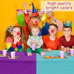 Haull 18 Pack Assorted Color Disposable Plastic Tablecloths 54 x 108 Inch Rec…
