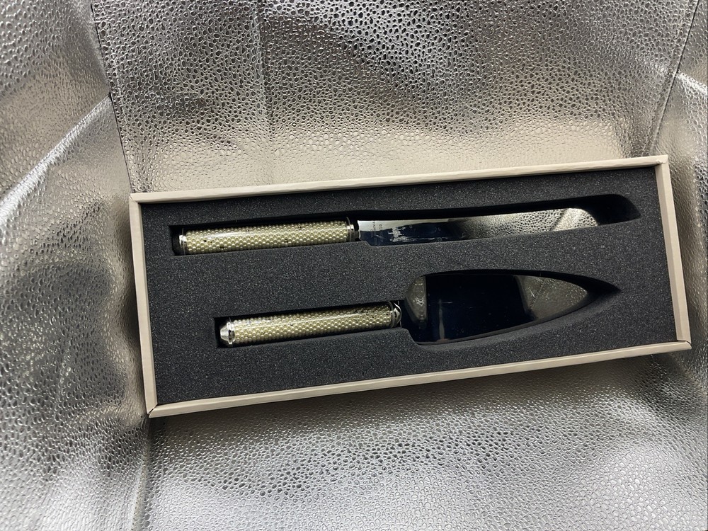 Lenox Jubilee Pearl Dessert Set NIB! Pearls In Handle Cake Knife & Server