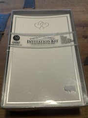 Gartner studios 50 Count Platinum Hearts Wedding Invitation Kit~ Sealed Package