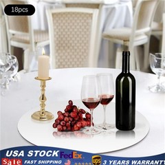 18Pcs Round Mirror Candle Plate Set Circle Mirror Trays Mirror Centerpiece NEW