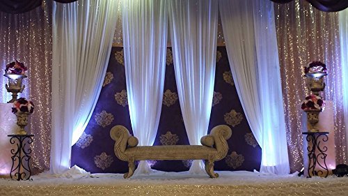115″ x 216″ WHITE Chiffon Curtains Drapes Panel for Event Decor Backdrop Draping