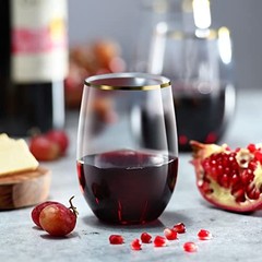 30 Pack Stemless Plastic Wine Glasses – 16 Oz – BPA Free Disposable Wine