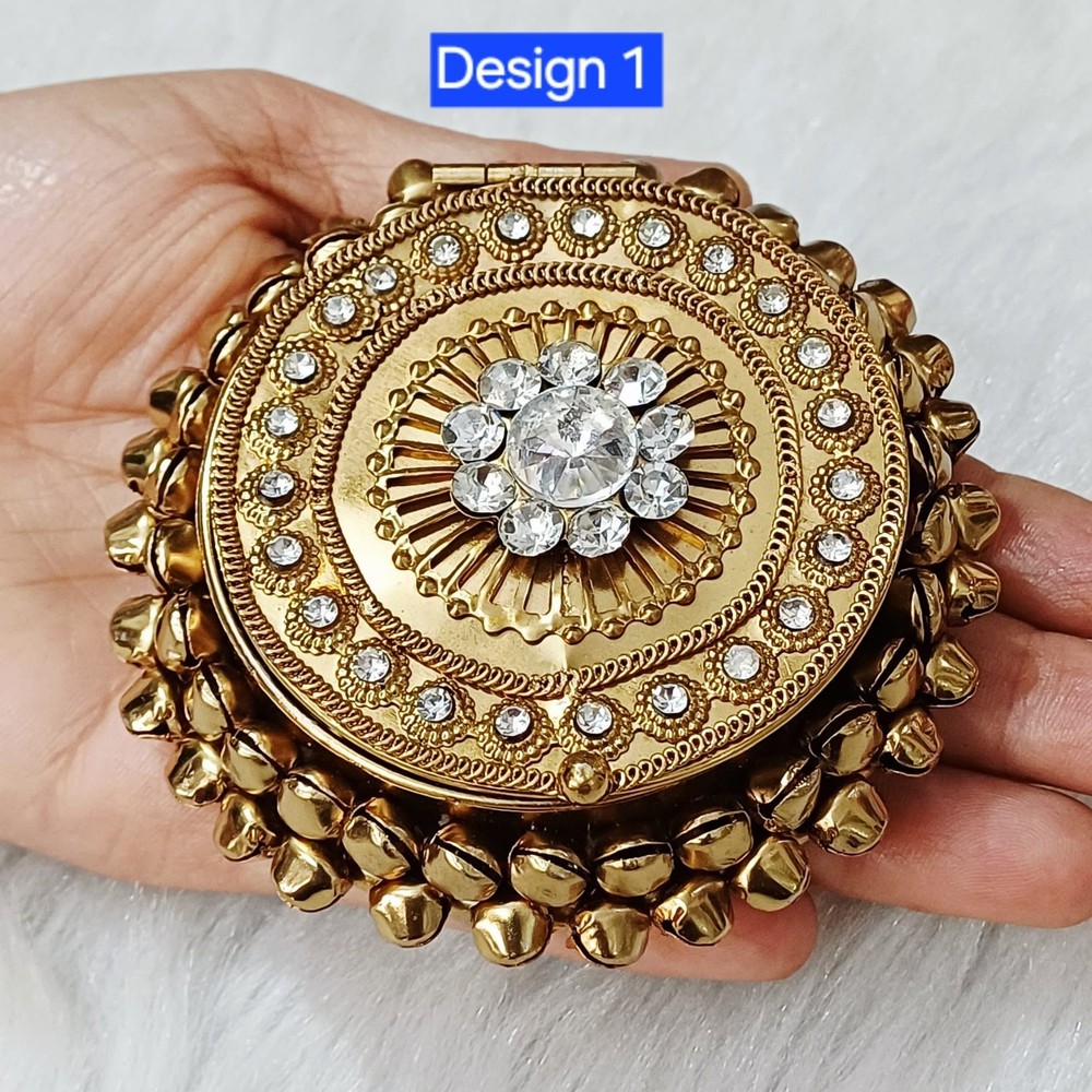 Sindoor box,Kumkum box,Rajwadi Kankavati,Sindoor Daani with Ghunghroo