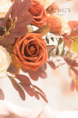 Artificial Flower 25Pc Burnt Orange Sienna Rose 3″ Foam for Wedding Bouquet