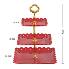 European Three-layer Cake Stand Trays Prom Party Dessert Candy Fruit Plate Home