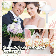 7 Pcs Flower Bouquet Holder Foam Floral Handle Wedding Supplies Bridal Bouquet K