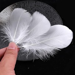 100Pcs White Goose Feathers – 3-5inches Natural White Feathers for DIY Crafts