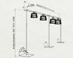 DOUBLE CROSS BAR ADJUSTABLE QUICK BACKDROP KIT 10FT x 20FT PIPE WITHOUT DRAPE
