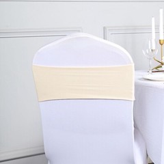 10 Beige Spandex STRETCHABLE CHAIR SASHES Wedding Party Decorations SALE