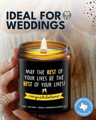 Wedding Candle, Bridal Shower 4.1 inches (width) x 4.3 (height), Black