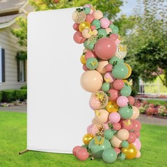 Wedding Arch Backdrop Stand for Ceremony Square Gold Balloon Arches Stand 6.6FT