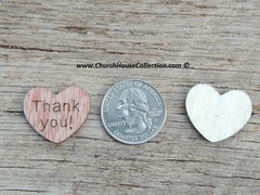 100 qty 1″ Thank you Wood Hearts Confetti Wooden Wedding Decor Embellishments