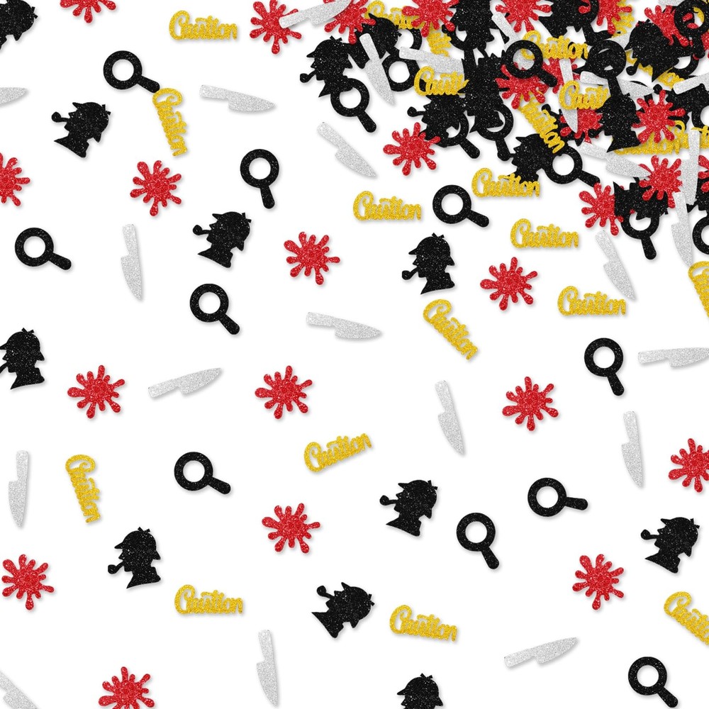 150pcs Murder Mystery Confetti, Crime Scene Table Small, Black