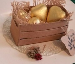 Hand stamped and cut, Blue, pink, white, tan, brown favor crate boxes Pk-20,50