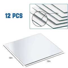 WALL MIRROR TILES Candle Plate Square Set of 12 2mm 12″ VASUHOME
