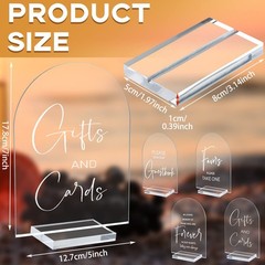 4 Pcs Clear Acrylic Wedding Signs – 5×7 Frosted Arch Decor for Ceremony & Recept